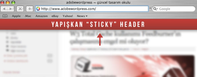  Yapışkan (Sticky) header nasıl yapılır?