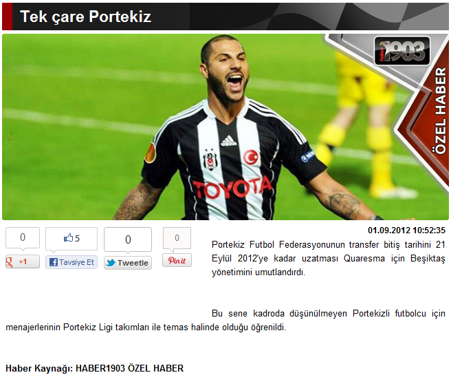  Yeni transferimiz Quaresma