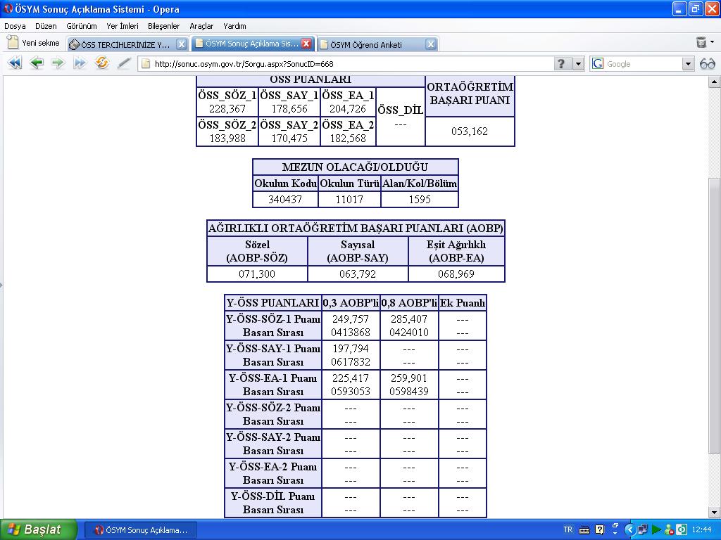  ÖSS Tercihlerinize Yardımcı Oluyorum !!! (KONU HORTLADI)