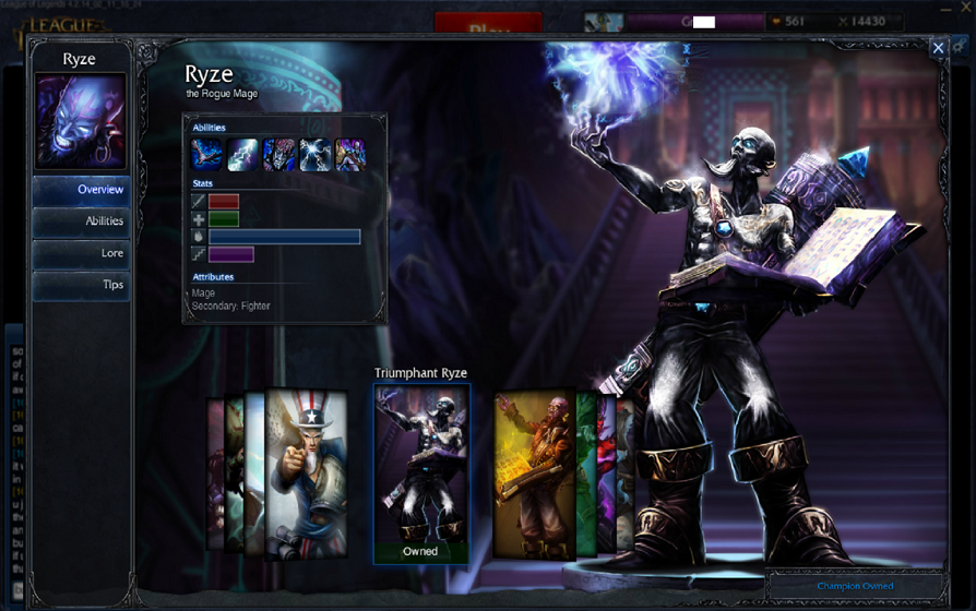  Talep Triumphant Ryze Skin + 3200 RP EUW