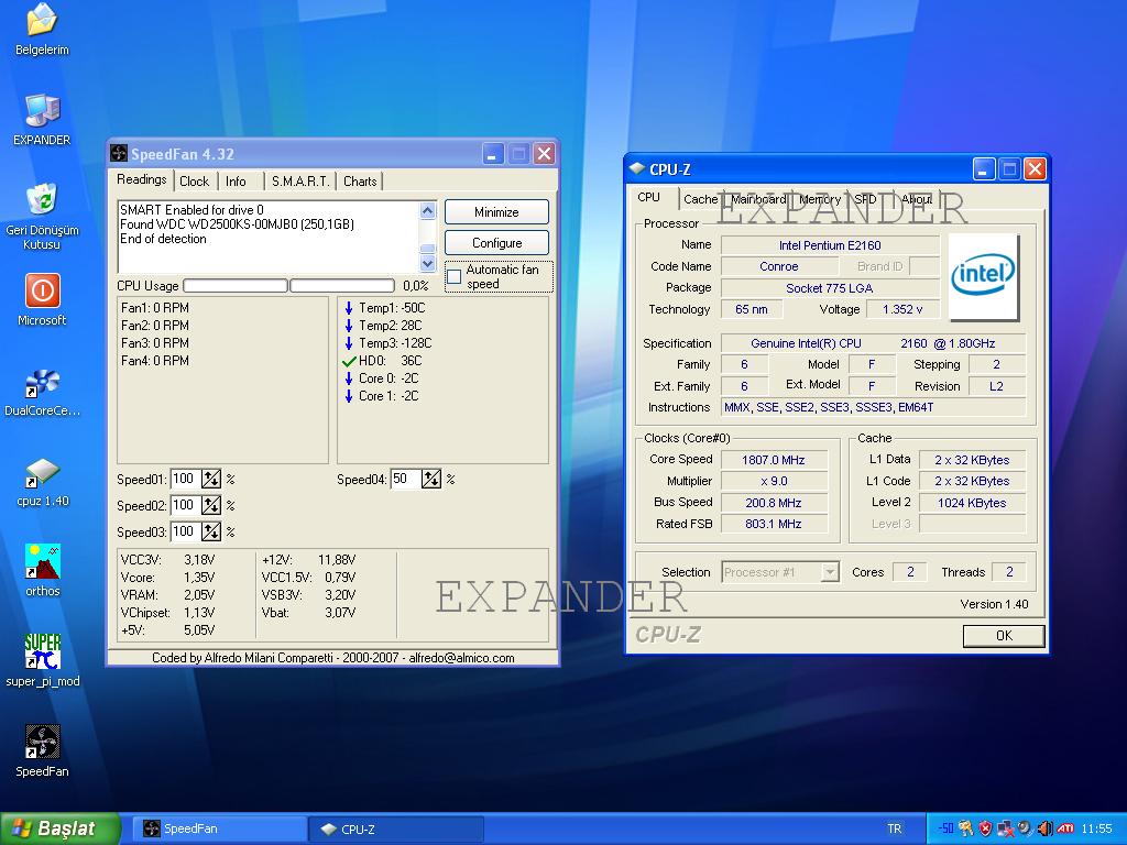  E2160+ GAZ SOGUTMA + 3906MHZ 3d2006 cpu score: 3202