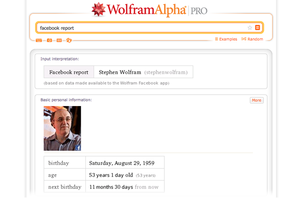 Wolfram Alpha'nın bireysel Facebook kullanıcıları için geliştirdiği veri analiz aracı kullanıma sunuldu