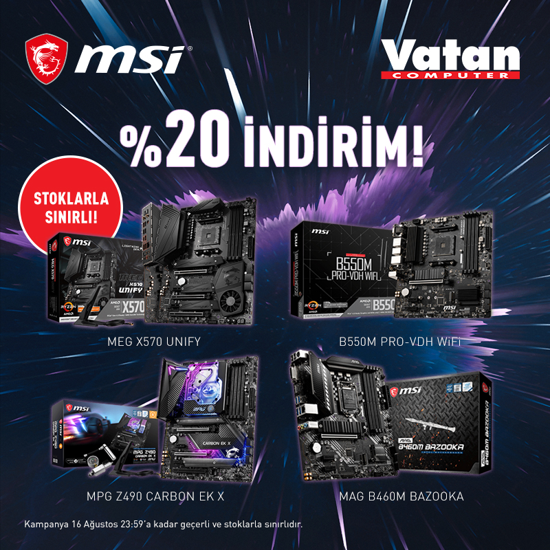 MSI Ürünlerinde Hafta Sonu İndirimi!