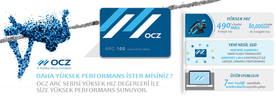  Sıfır OCZ 240GB ARC 100 Serisi Sata 3.0 SSD - Fiyat Düştü