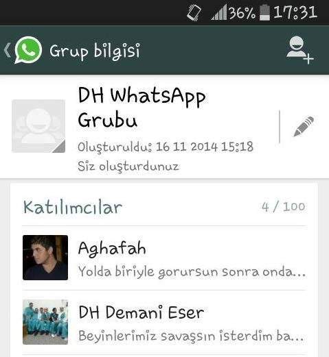  DH WhatsApp Grubu [4 KİŞİYİZ]