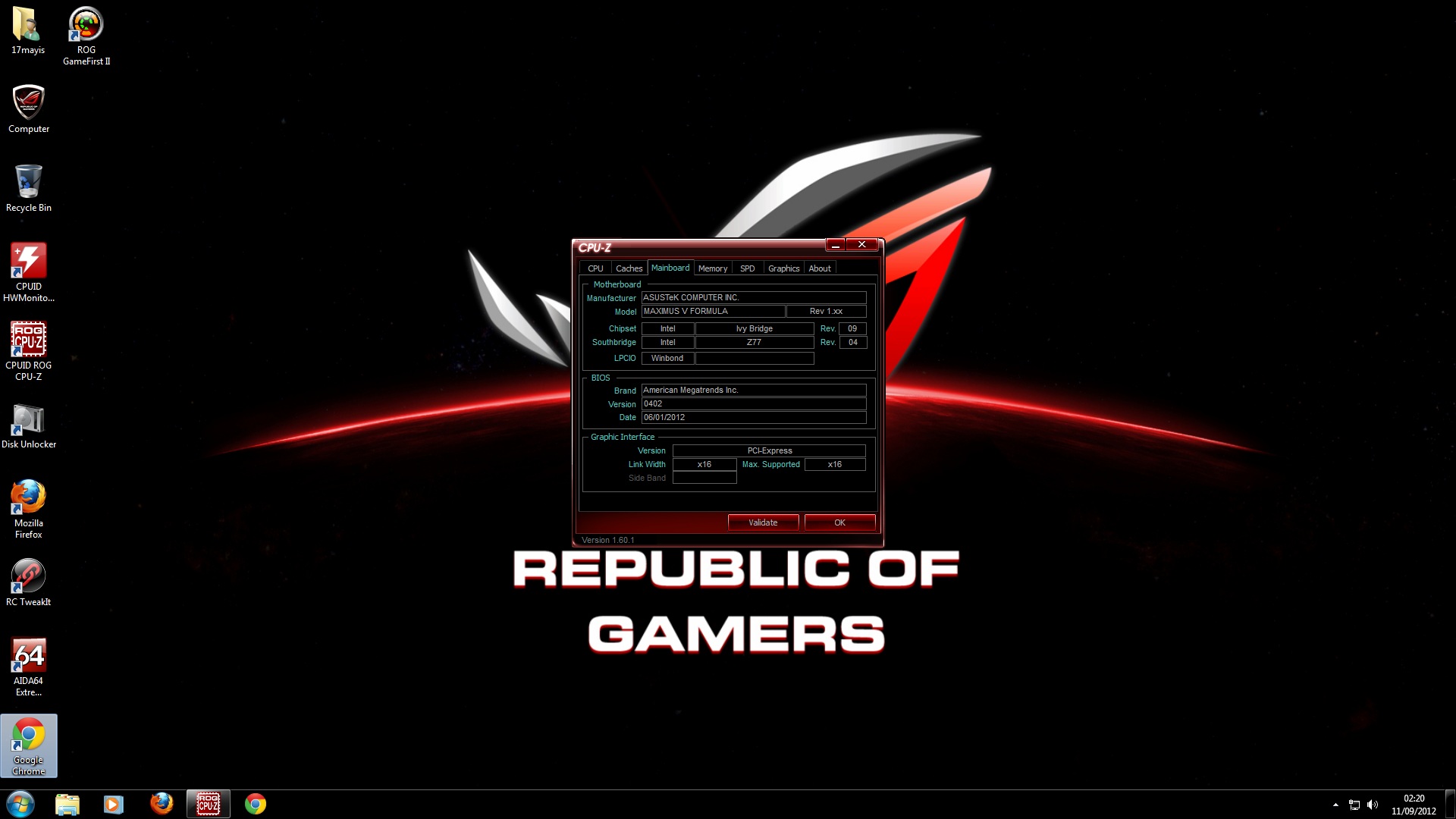 Republic of gamers как убрать картинку в игре