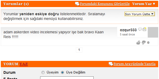  Haberlerin altına forum linkide koyulsun lütfen.