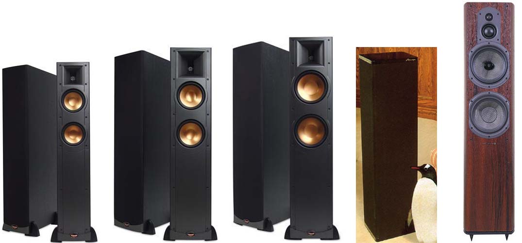  Klipsch RF52, RF62 ve RF82, Mirage 590i, Wharfedale diamond 9.6