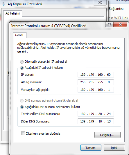  Ağ bağlantısı ve wireless köprü sorunu...