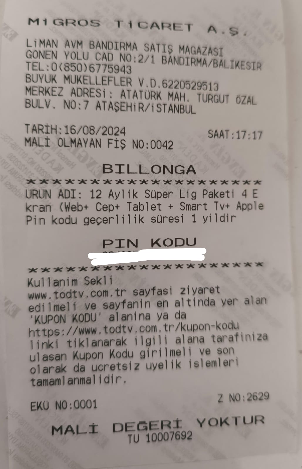 TOD Yıllık Süper Dolu Paket - Aylık 129 TL