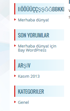  Wordpress Türkçe Karakter Sorunu