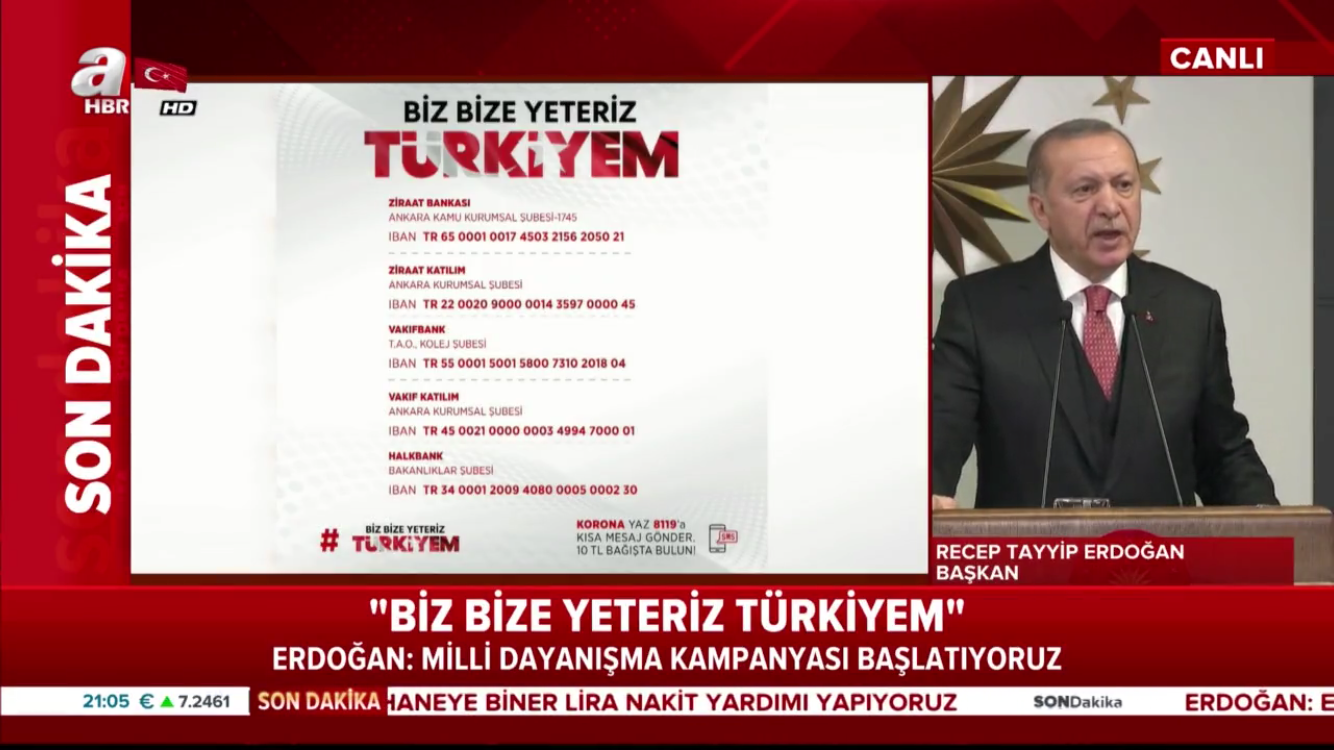 Cumhurbaşkanı Erdoğan: BİZ BİZE YETERİZ TÜRKİYEM[Milli Dayanışma Kampanyası:1 Milyar TL Toplandı]