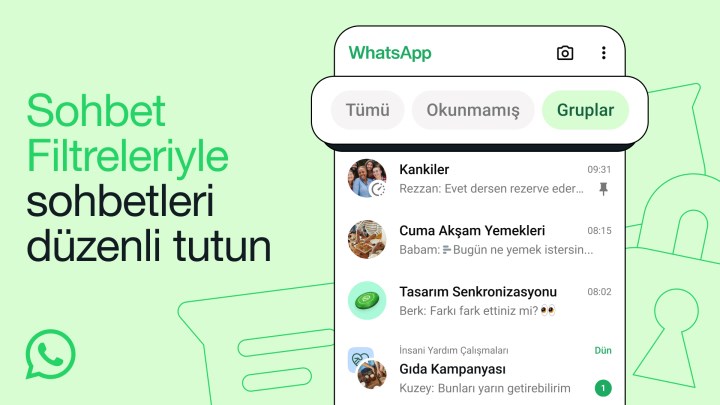 WhatsApp, mesajları bulmayı kolaylaştıran sohbet filtreleri özelliğini duyurdu