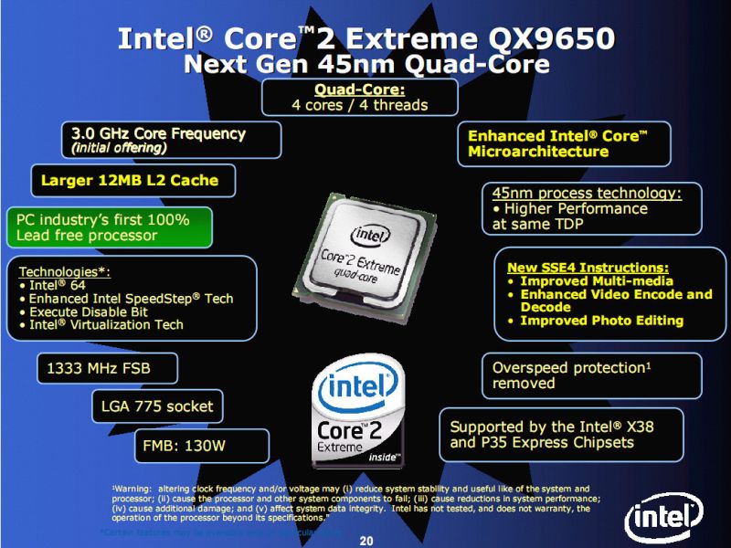  ## Core 2 Extreme QX9650'nin C1 Revizyonu Geliyor ##