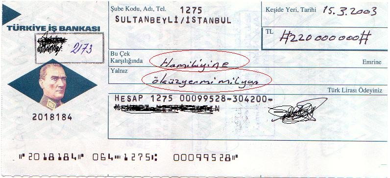  bana 25  bin tl çek olan zarf geldi arkadaşlar SS li.