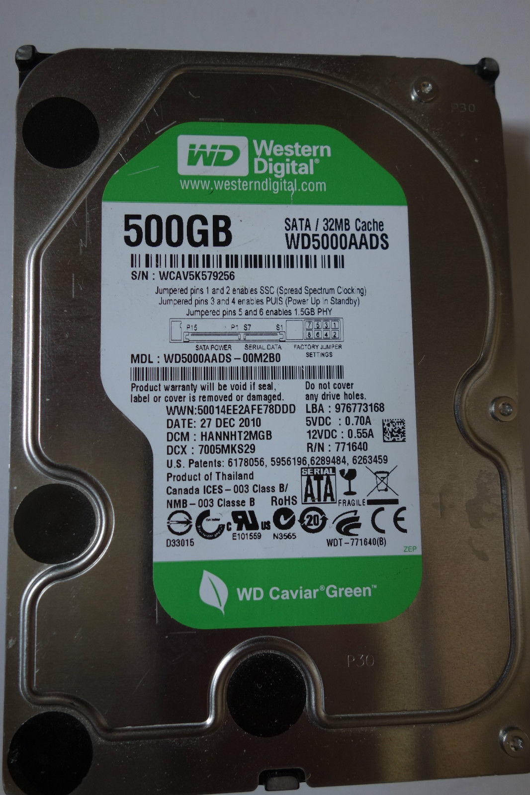 500GB Western Digital - Yeşil SERİ