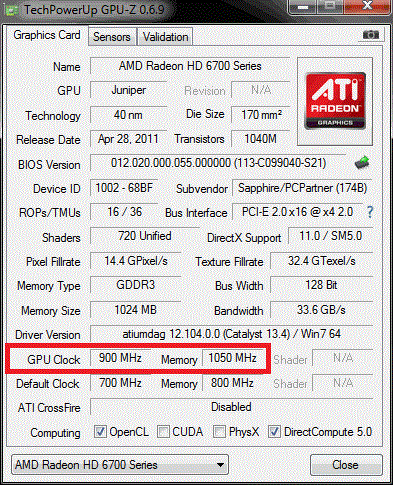  HD 6750 Overclock 700/800 @ 885/1050