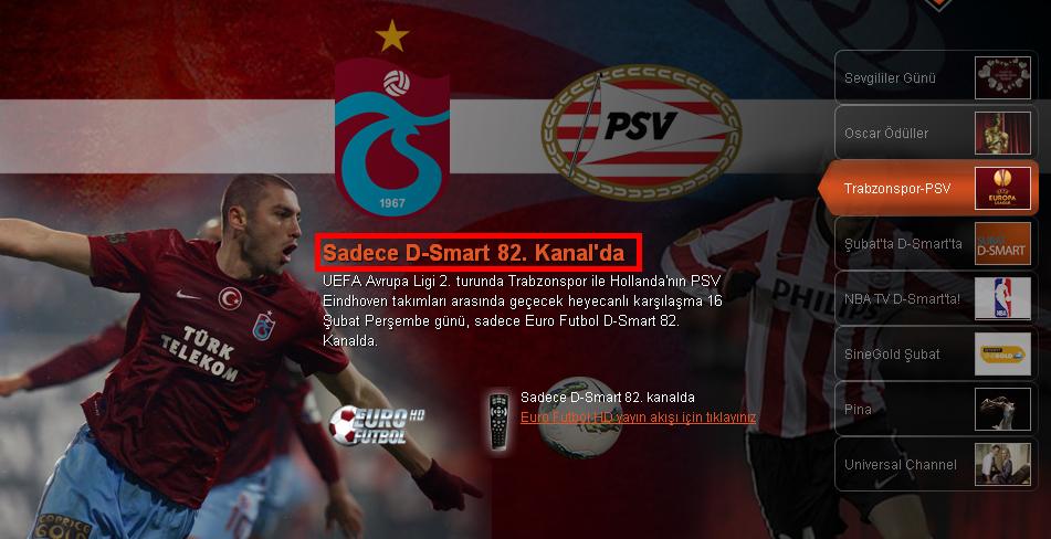  TrabzonSpor-PSV Maci hangi Kanalda