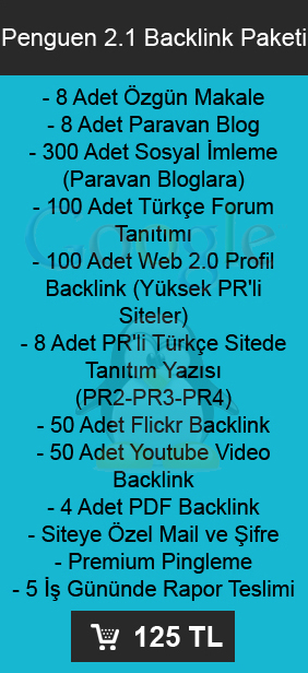  Penguen 2.1 Güncellemesine Özel Backlink Paketi