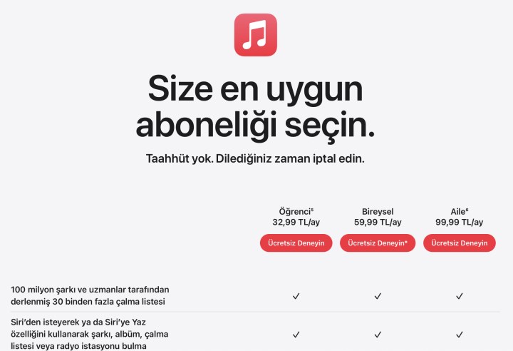 Türkiye'de Apple Music abonelik ücretine yüzde 65 zam! Spotify'ı yakaladı