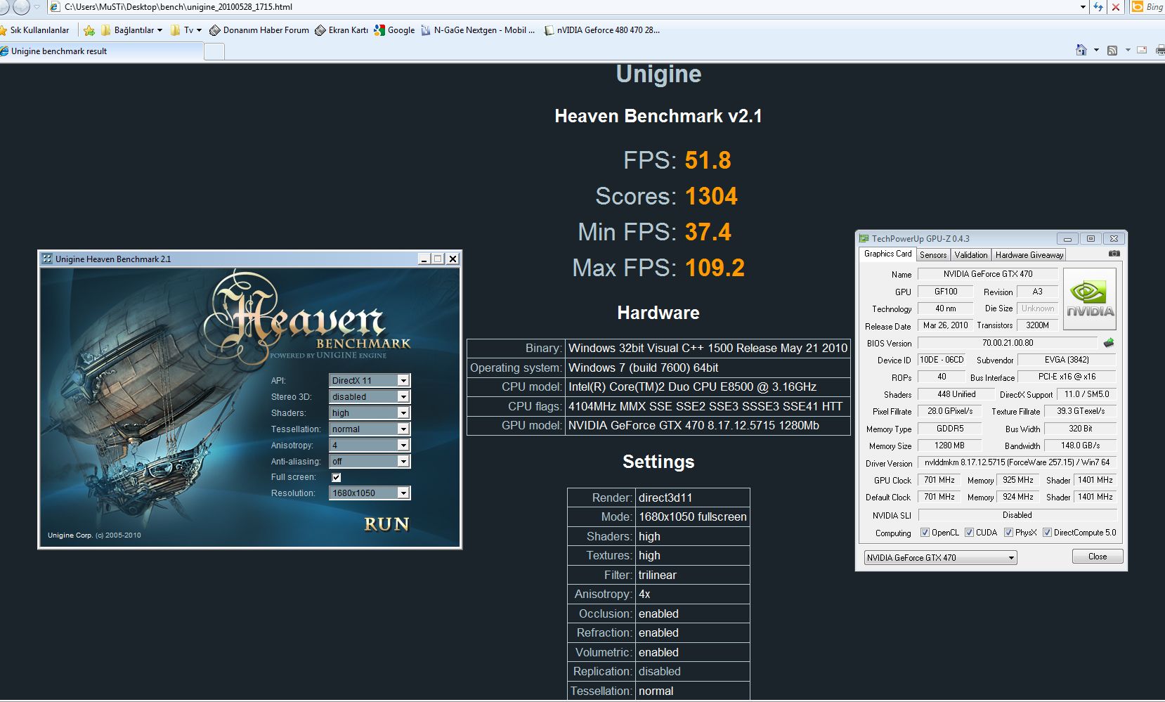  GTX470'e GTX480 Bios'u Flash'ladım...