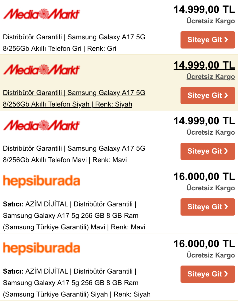 SAMSUNG GALAXY A17 5G [ANA KONU]