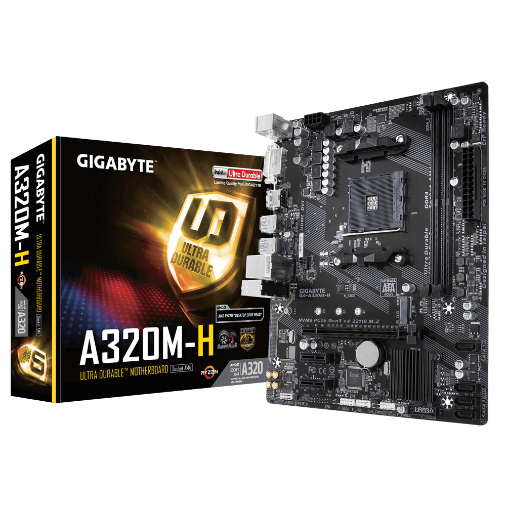 297 TL GIGABYTE A320M H 3200MHz(OC) DDR4 Soket AM4 M.2 HDMI DVI mATX Ryzen Destekli Anakart