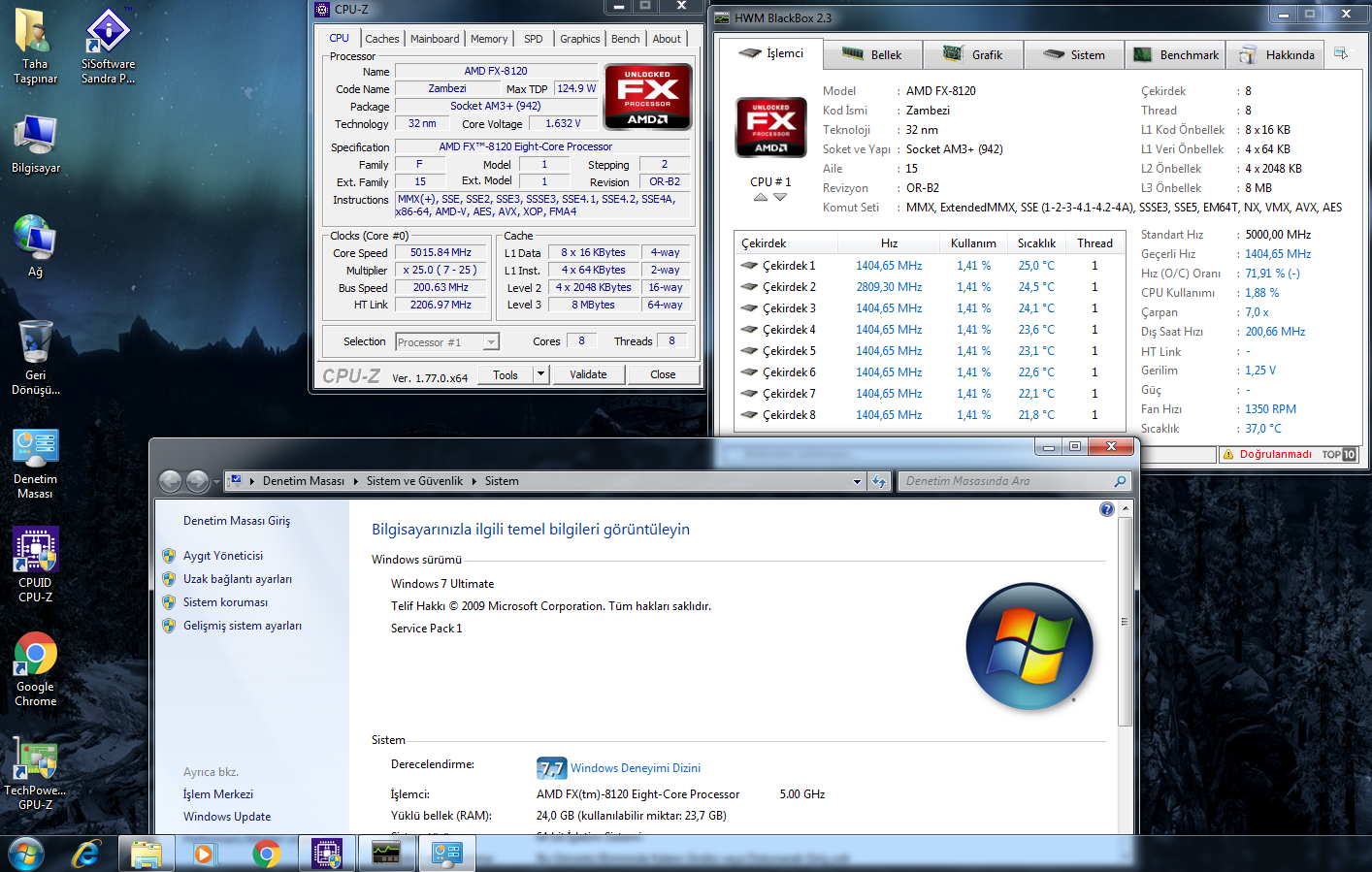 AMD 5 GHZ OVERCLOCK FX 8120 STABİL+++