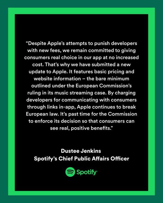 Apple inat ediyor, Spotify’a geçit vermiyor
