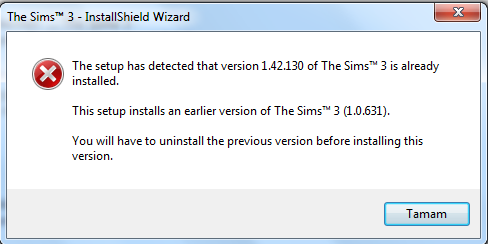  The Sims 3 Yüklenirken Hata Veriyor!