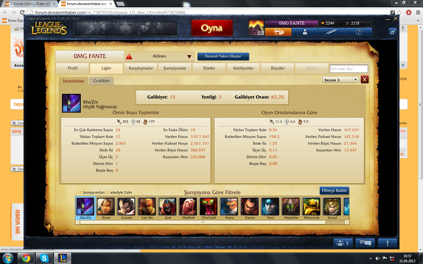  0MG FANTE Ranked Günlüğüm[sezon 3 değişimi]