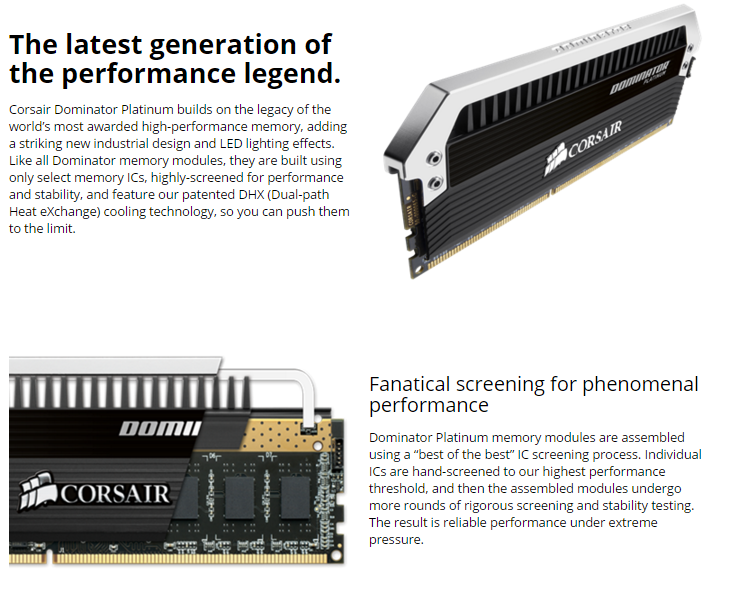  16GB(2x8) Corsair Dominator PLATINUM DDR3 2133Mhz CL9