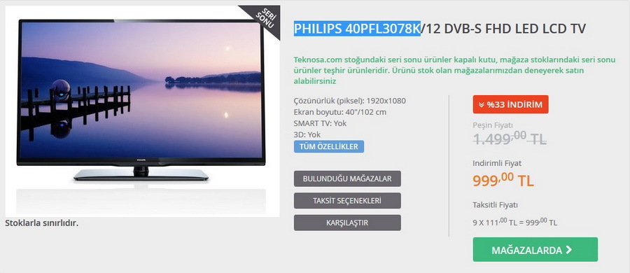  40' PHILIPS 40PFL3078K alınır mı?