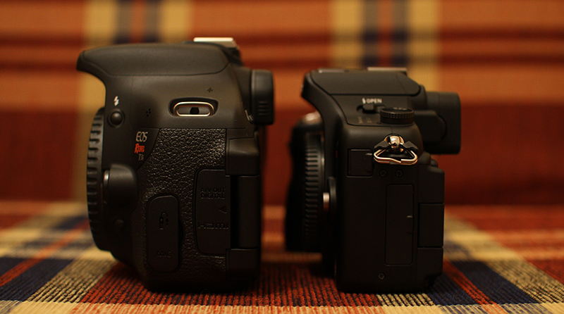  Canon 7D vs Canon 600D vs Panasonic GH1(2) fotoğraflı boyut karşılarştırması