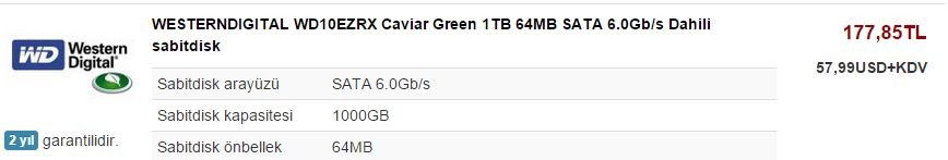  1TB HDD Alıcam Yardım