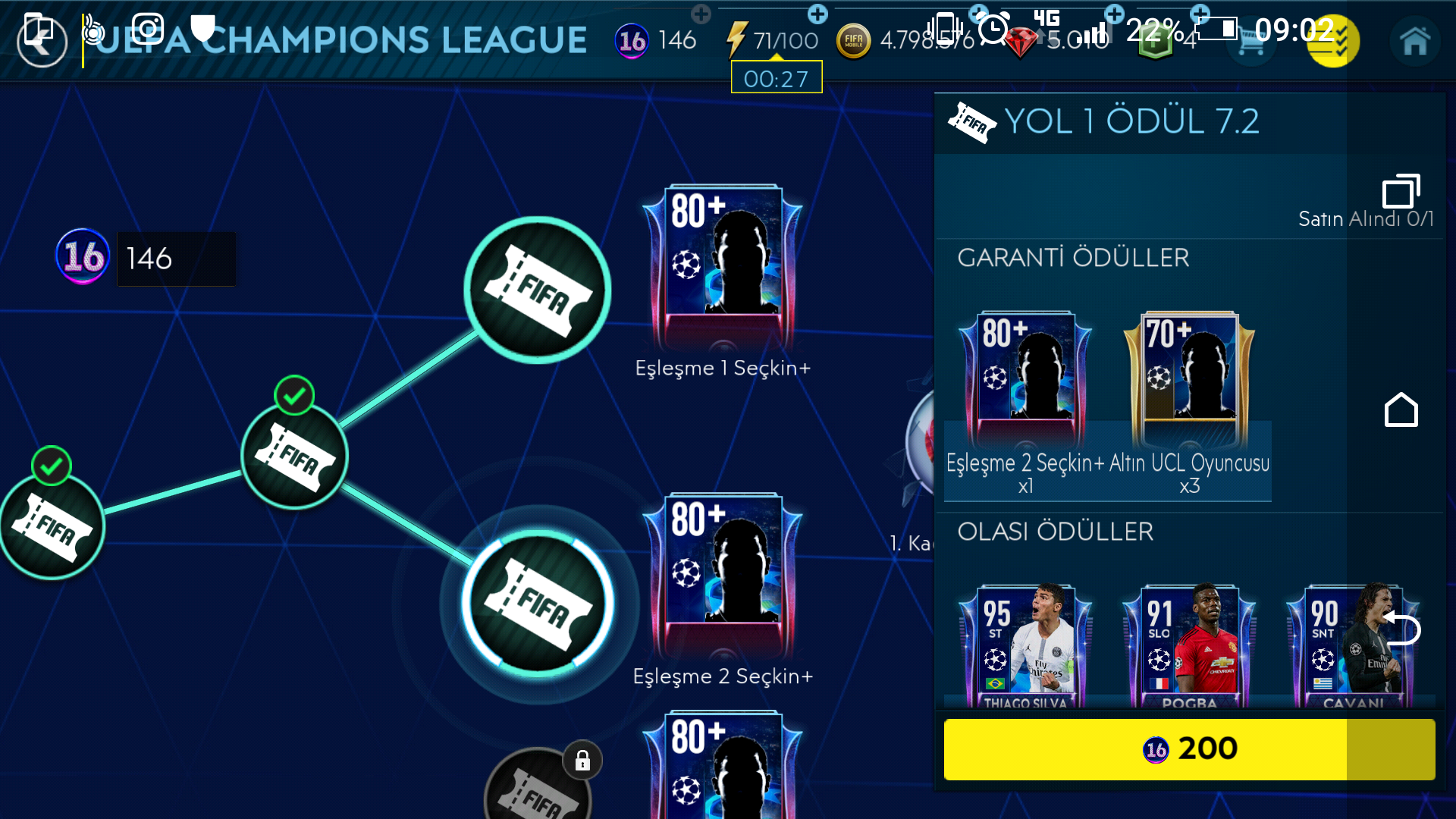 [Satılık] Fifa Mobile 2019 | 61 Level | 96 Gen / 120 Kimya