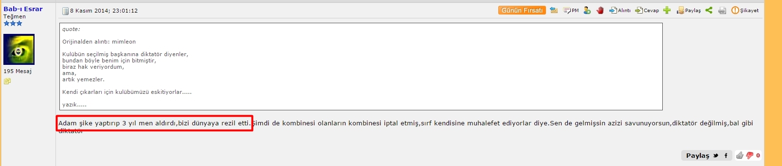  Foruma yazanlar ve yazılanların profili....