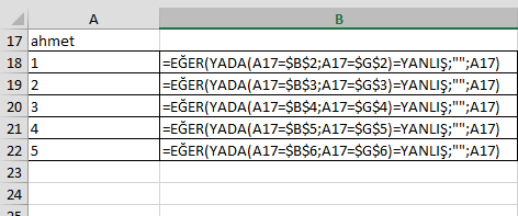 excel iki farklı tablodan veri çekip yeni tabloya işleme