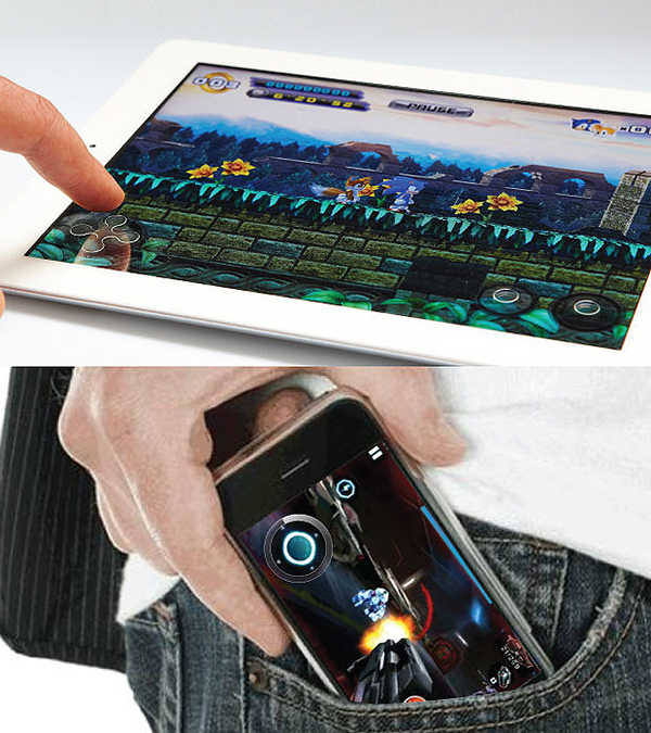 Akıllı cep telefonları ve tabletler için oyun kontrol aparatı: Invisible Gamepad