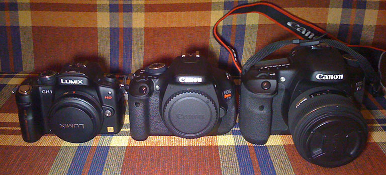  Canon 7D vs Canon 600D vs Panasonic GH1(2) fotoğraflı boyut karşılarştırması