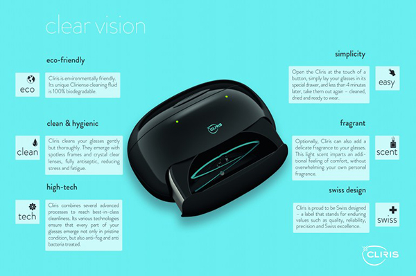 Dünyanın ilk otomatik gözlük temizleme cihazı ?Cliris, Kickstarter'da destek arıyor