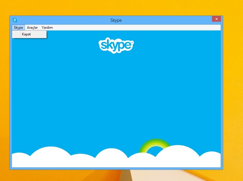  Skype windows 8.1 sorunu (Giriş Ekranı Gelmiyor)