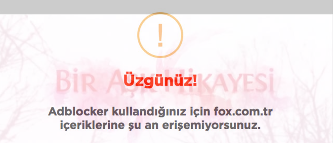 Adblock olmamasına rağmen internet sayfaları ısrarlar var diyor...