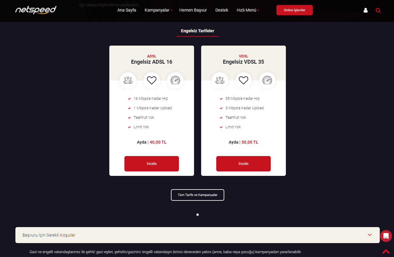 Netspeed'in Engelli/Şehit yakını/Gazi tarifelerinde yaptığı usulsüzlük