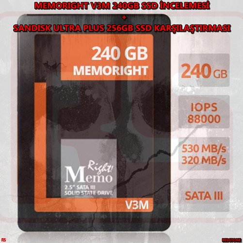 MEMORIGHT V3M 240GB SSD [inceleme] | [SanDisk UP 256GB karşılaştırma]