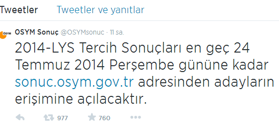  ÖSYM SONUÇLARLA İLGİLİ AÇIKLAMA