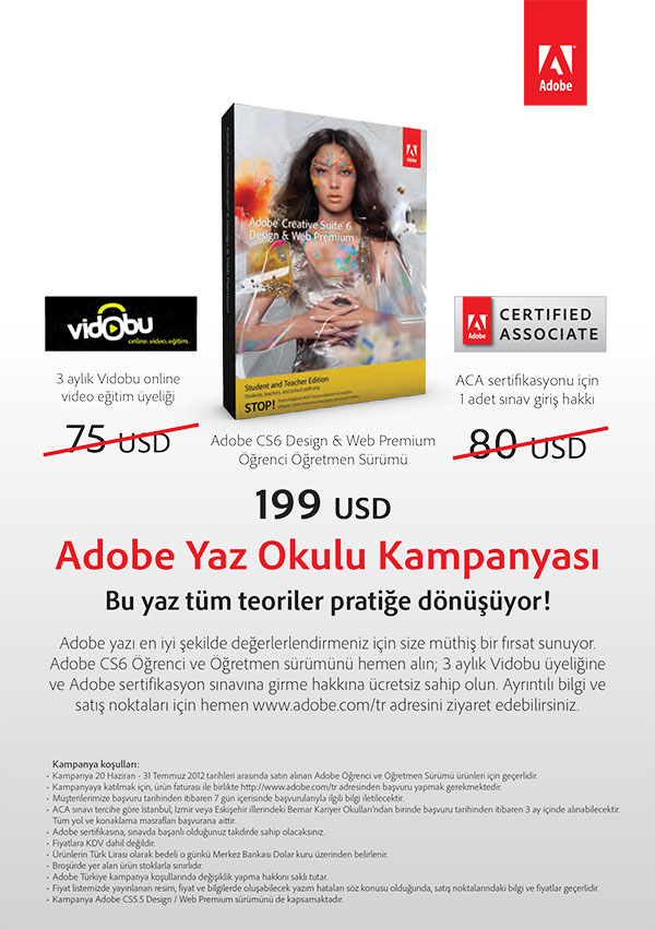  Adobe CS6 Design & Web Premium Öğrenci Öğretmen Sürümü 199$