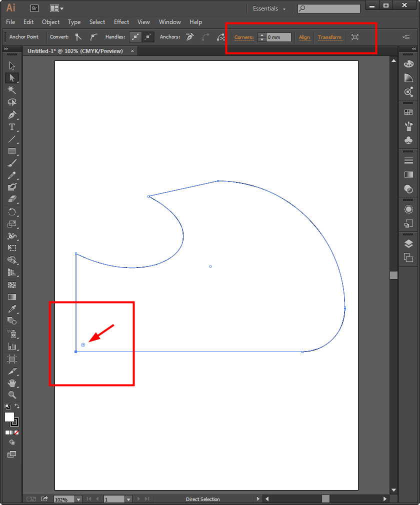  Illustrator CS6 köşelere radius vermek?