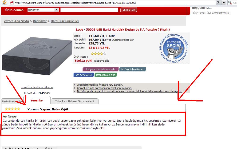  Lacie - 500GB USB Harici Harddisk 165 YTL!!!