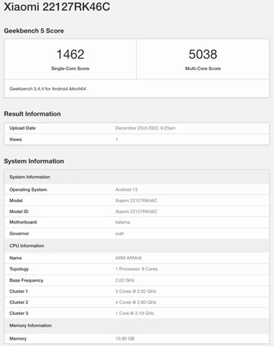 Oyun telefonu Redmi K60 Pro Geekbench testinde: İşte sonuçlar